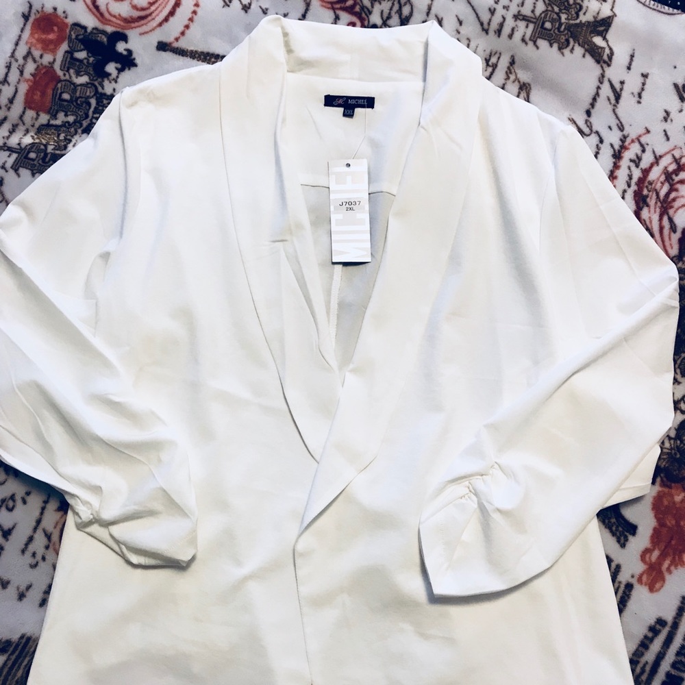 Ruched 3/4 Sleeve Blazer Size XXL